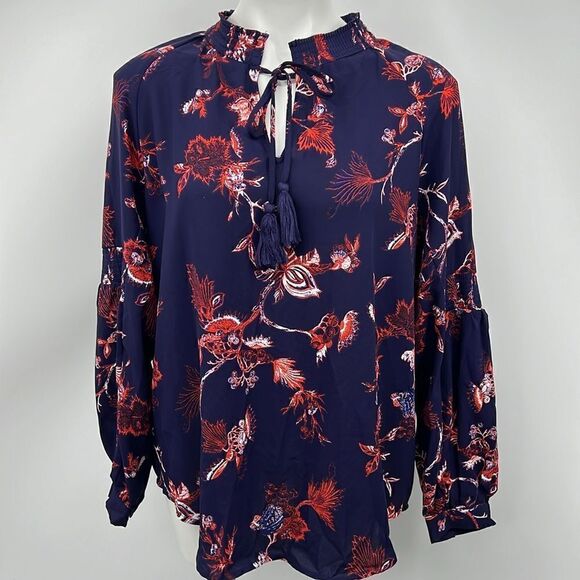 41 Hawthorn long sleeve XL floral blouse oversized - Picture 2 of 6